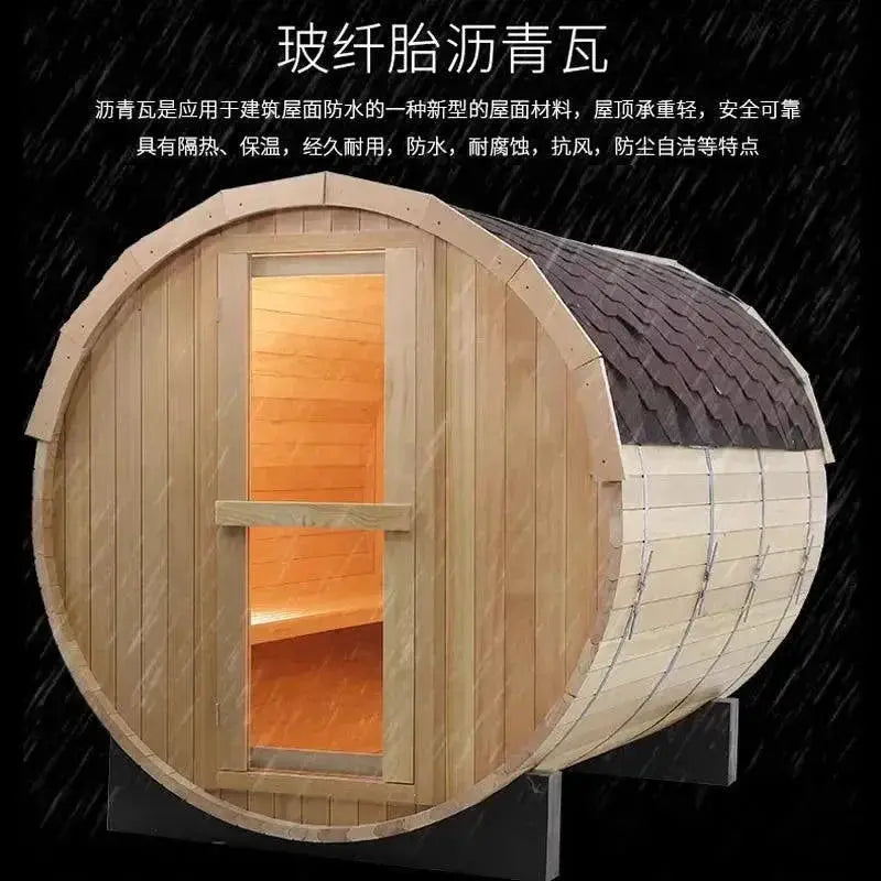 Round Barrel Sauna Steam Spa For Ultimate Home Relaxation