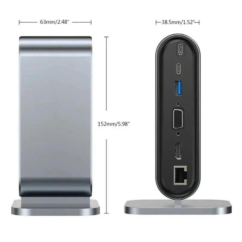 Cerastes USB C Hub 4KHD RJ45 VGA 4 USB 3.0 Hub Multiport