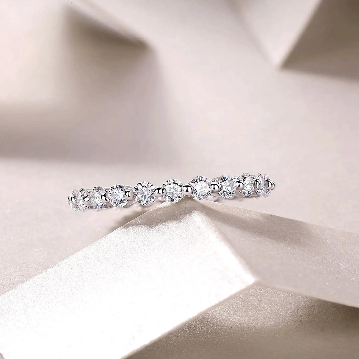 Moissanite Wedding Ring Silver — product image 5