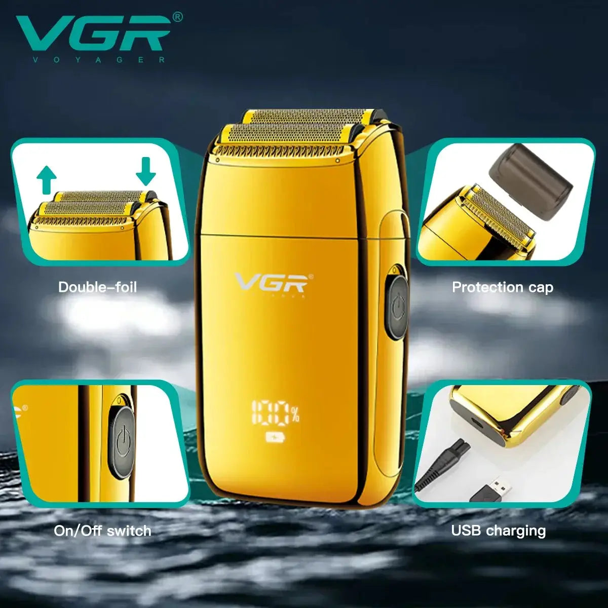 VGR Shaver V399 Rechargeable Electric Shaver Beard Trimmer