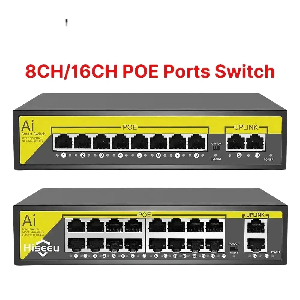 PoE Switch for Surveillance Systems — 8 Ports PoE