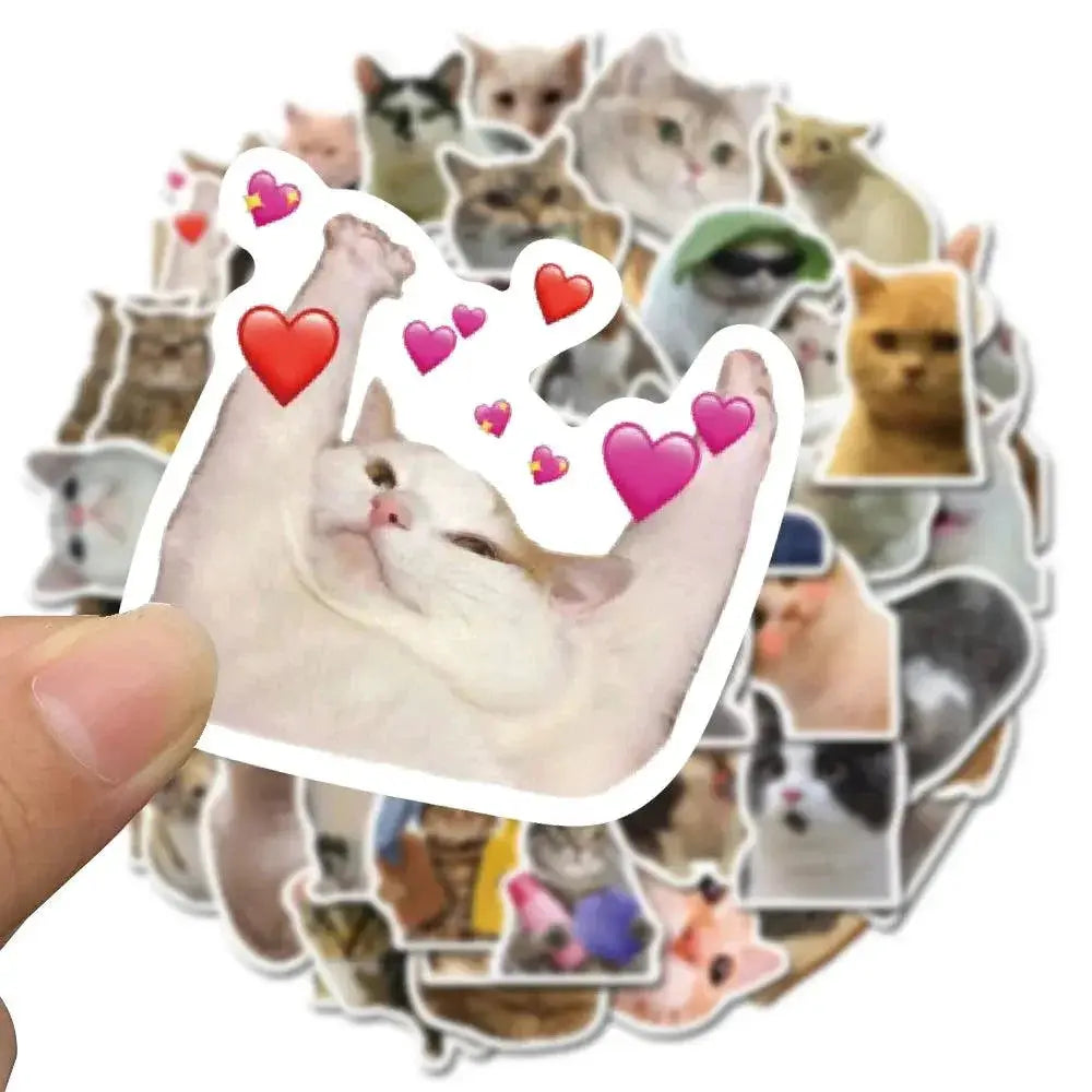 Cat Meme Funny Animals Stickers Vintage Decals for Kids