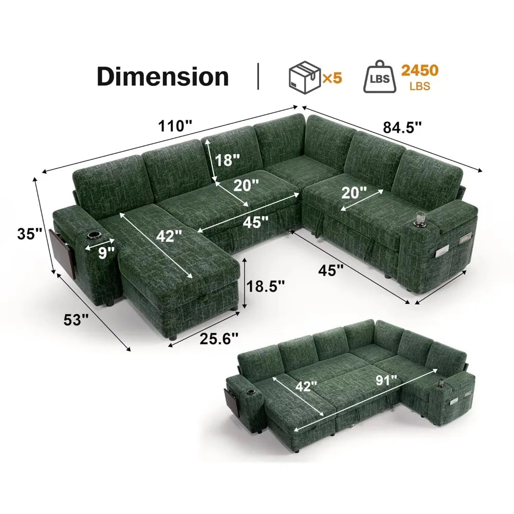 USB-C USB Upholstered Couch
