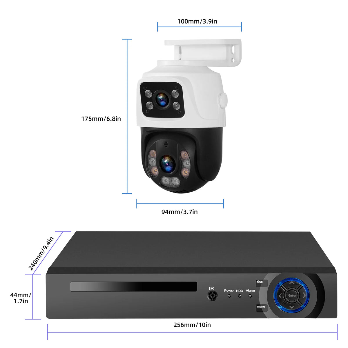KERUI Surveillance System Dual Lens PTZ Two Way Audio POE — product view 2