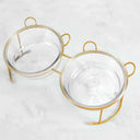 Elevated Glass Cat Bowls with Stand Stylish Feeding Solution
