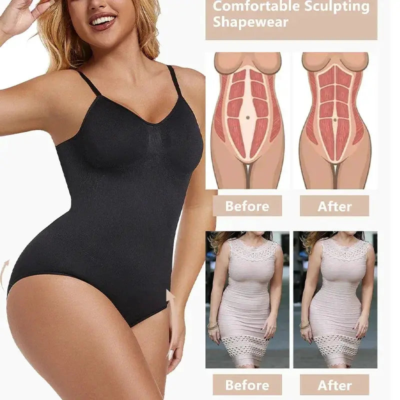 Backless Shapewear Bodysuit for Women Seamless Tummy Control