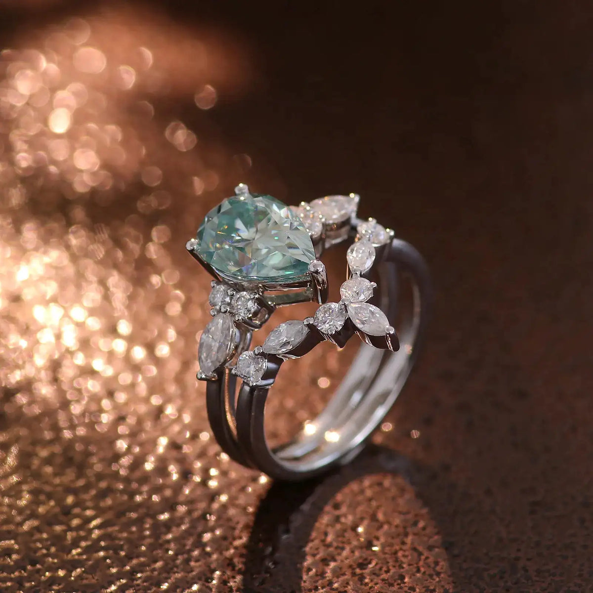Sterling Silver Pear Diamond Ring — product image 4