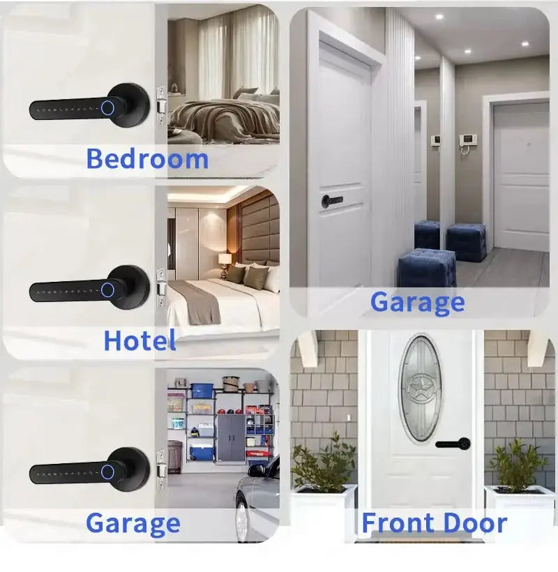 TTLock Smart Door Lock, 5-in-1 Keyless Entry Fingerprint Lock, Anti-Peep Virtual Password, RFID IC Card, Bluetooth APP Remote Unlock, 12 Months Long Standby Digital Security Lock for Home Airbnb Hotel Apartment