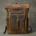 Retro Leather Backpack 15.6 Laptop Bag