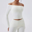Breathable Slash Neck Yoga Shirt Women Quick Dry