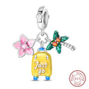 Sterling Silver Colorful Travel Luggage