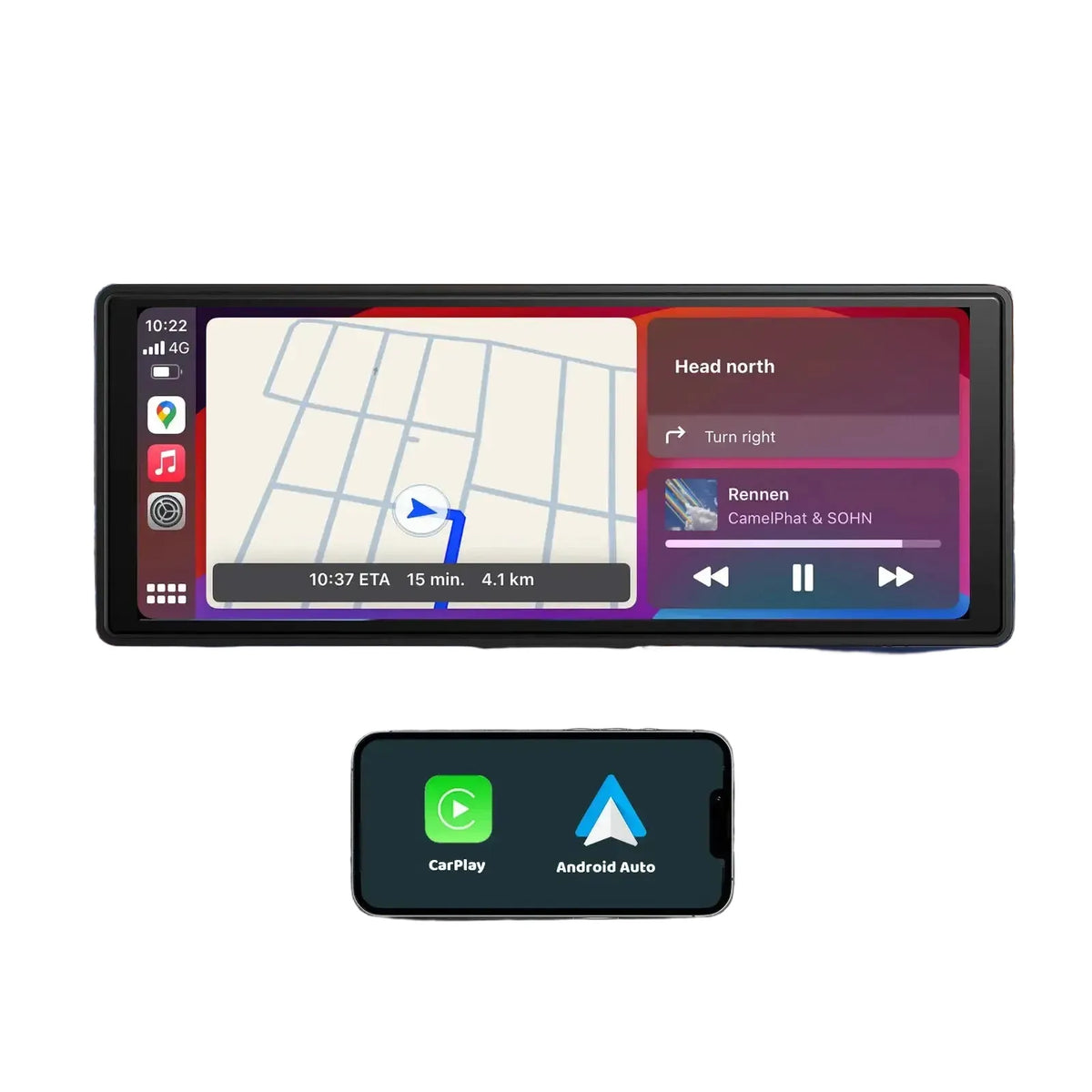 Mini Carplay Screen - Quick Wireless Media Sync - With Rear Camera product image