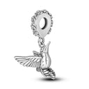 Silver Rainbow Flower Dragonfly Charm