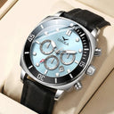 Ice Blue Chronograph Leather Watch