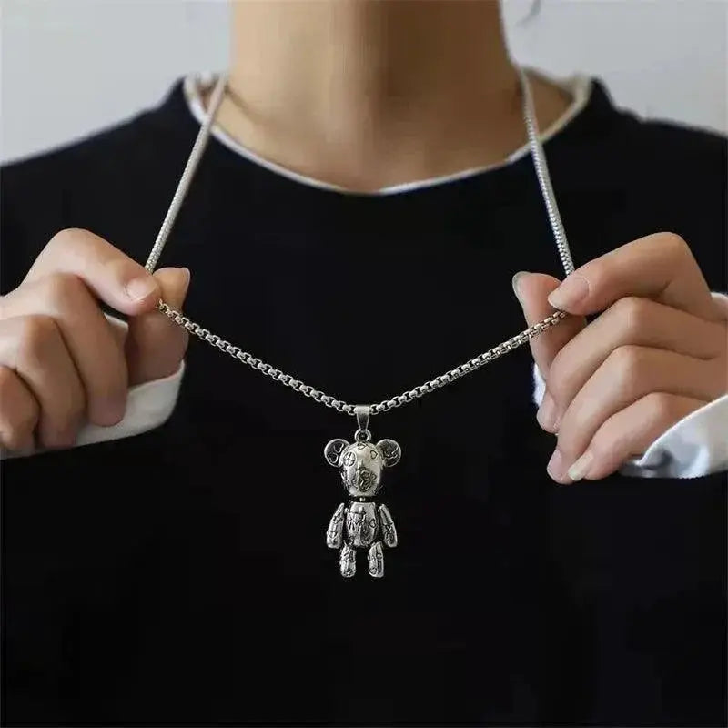 Rebel Bear Necklace Bold Graffiti Street Style Pendant