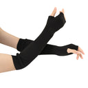 Long Fingerless Knit Arm Warmers
