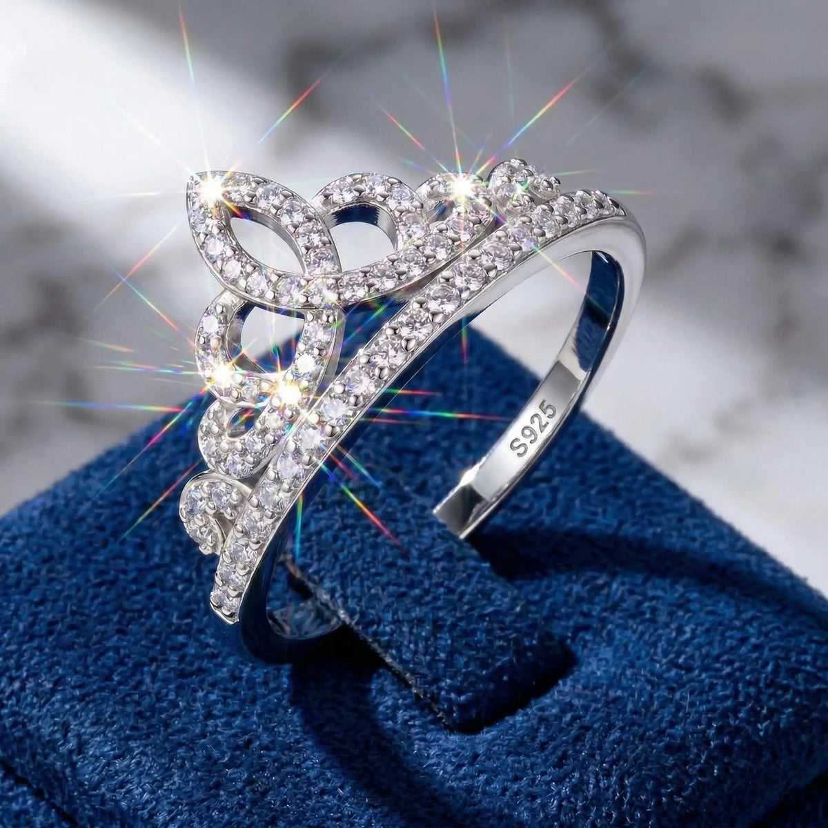 Sterling Silver Pave Moissanite Ring — product image 1