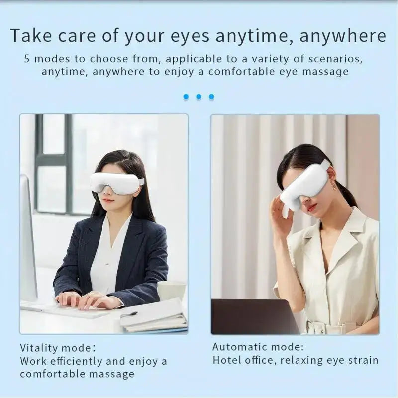 Smart Eye Massager Eye Mask Airbag Compression Vibration Foldable Eye Care Device Relaxation Massage Tool for Home Office