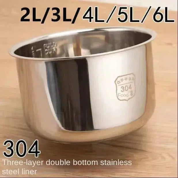 Pressure Cooker Pot 304 Stainless Steel Rice Liner 2L to 6L