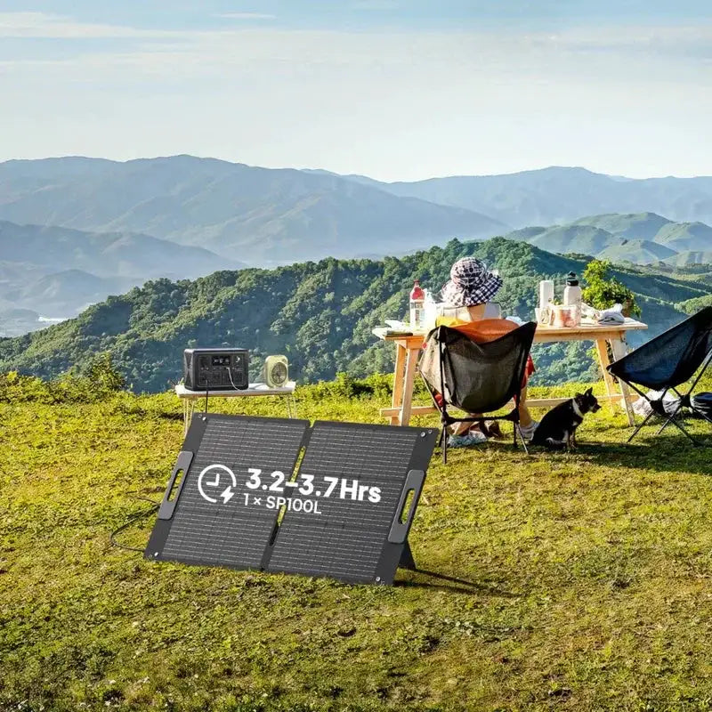 【US STOCK】BLUETTI Solar Panel 100W for Power Station EB3A AC2A AC70 AC180 Foldable Solar Panel for RV, Camping, Blackout