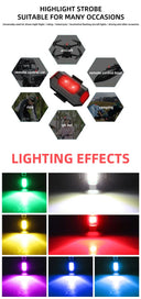 Universal LED Motorcycle Warning Lights 7 Colors Mini USB Drone Strobe Light
