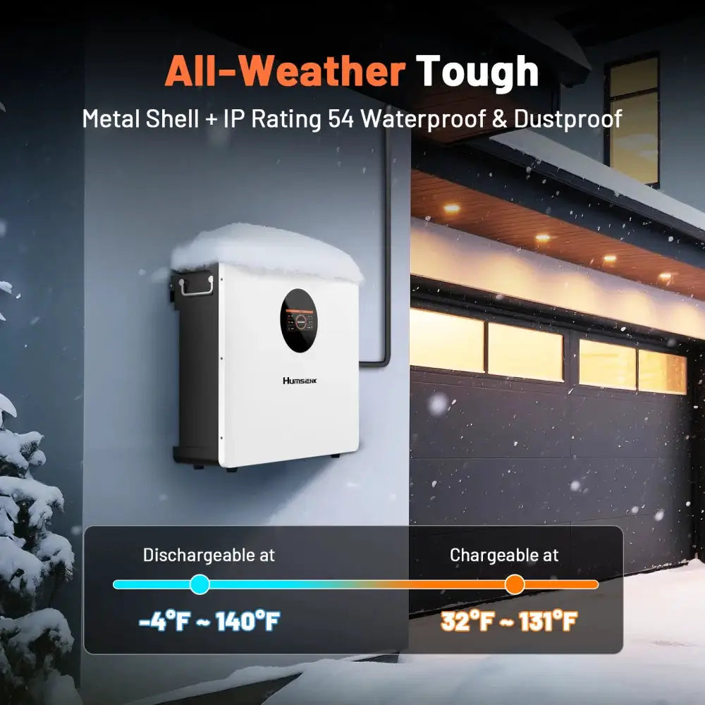 Humsienk 48V 100Ah LiFePO4 Battery WALL-Mounted Bluetooth &Real-time Monitoring Display 100A BMS For Inverter, RV, Solar Energy