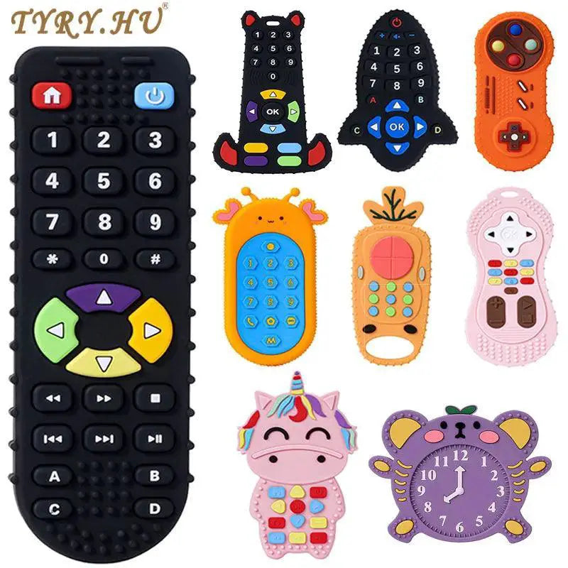 Baby Silicone Teether Remote Control Shape Gum Relief Toy