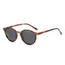 Stylish Retro Round Polarized Sunglasses with Leopard Frame