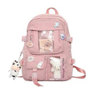 Trendy Durable Pink Purple School Backpack for Students