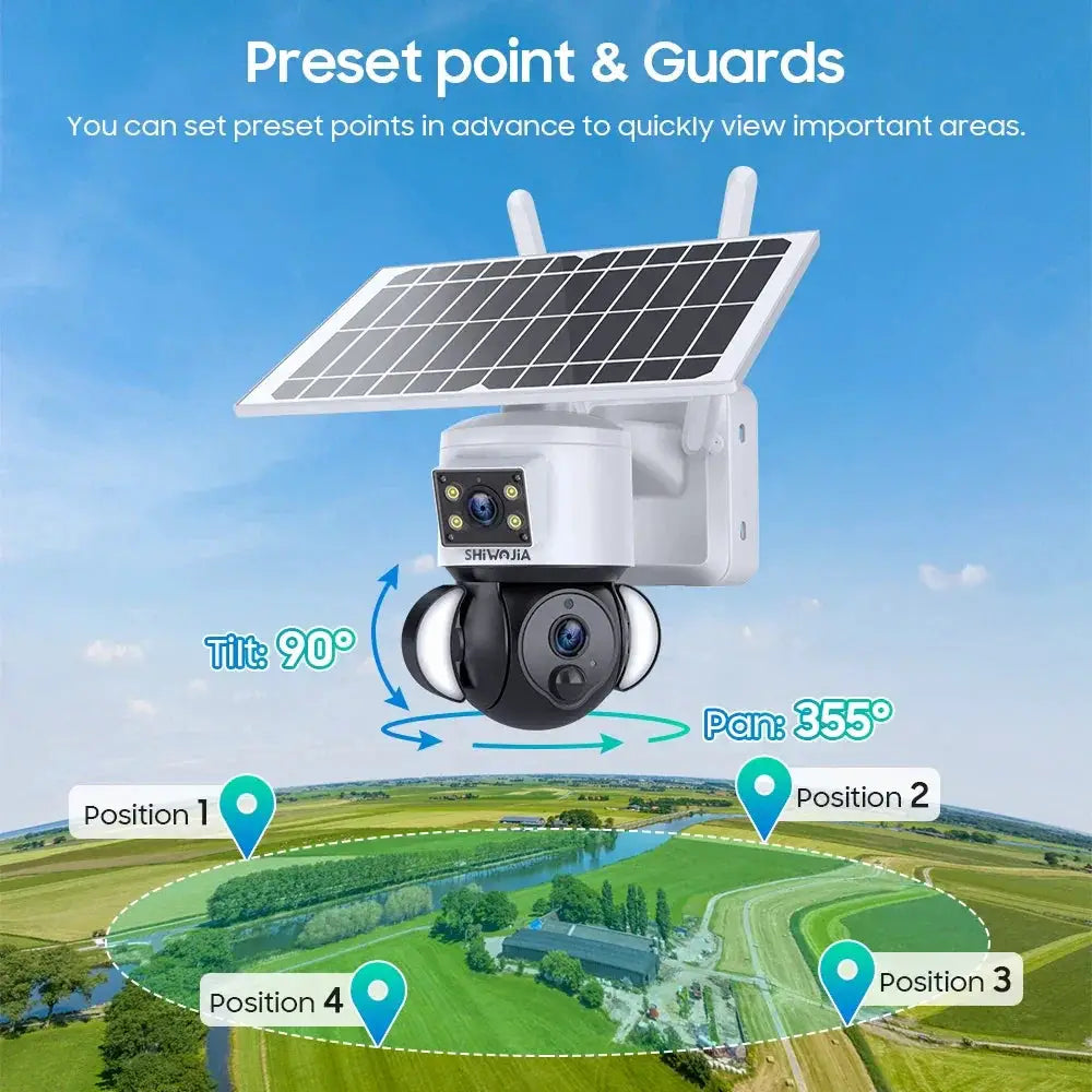 Shiwojia 6MP 4G Solar Security Camera Outdoor Surveillance