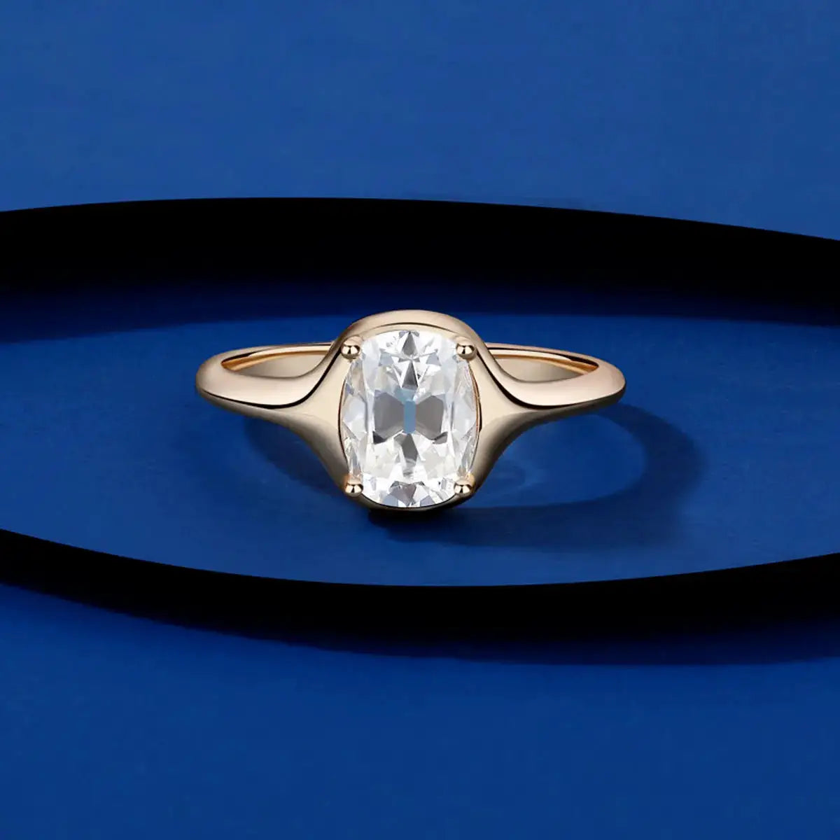 Sterling Silver Silver Pillow Moissanite Ring — product image 1