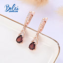 Sterling Silver Garnet Gemstone Earrings 925 Red Elegant Fine Jewelry Gift