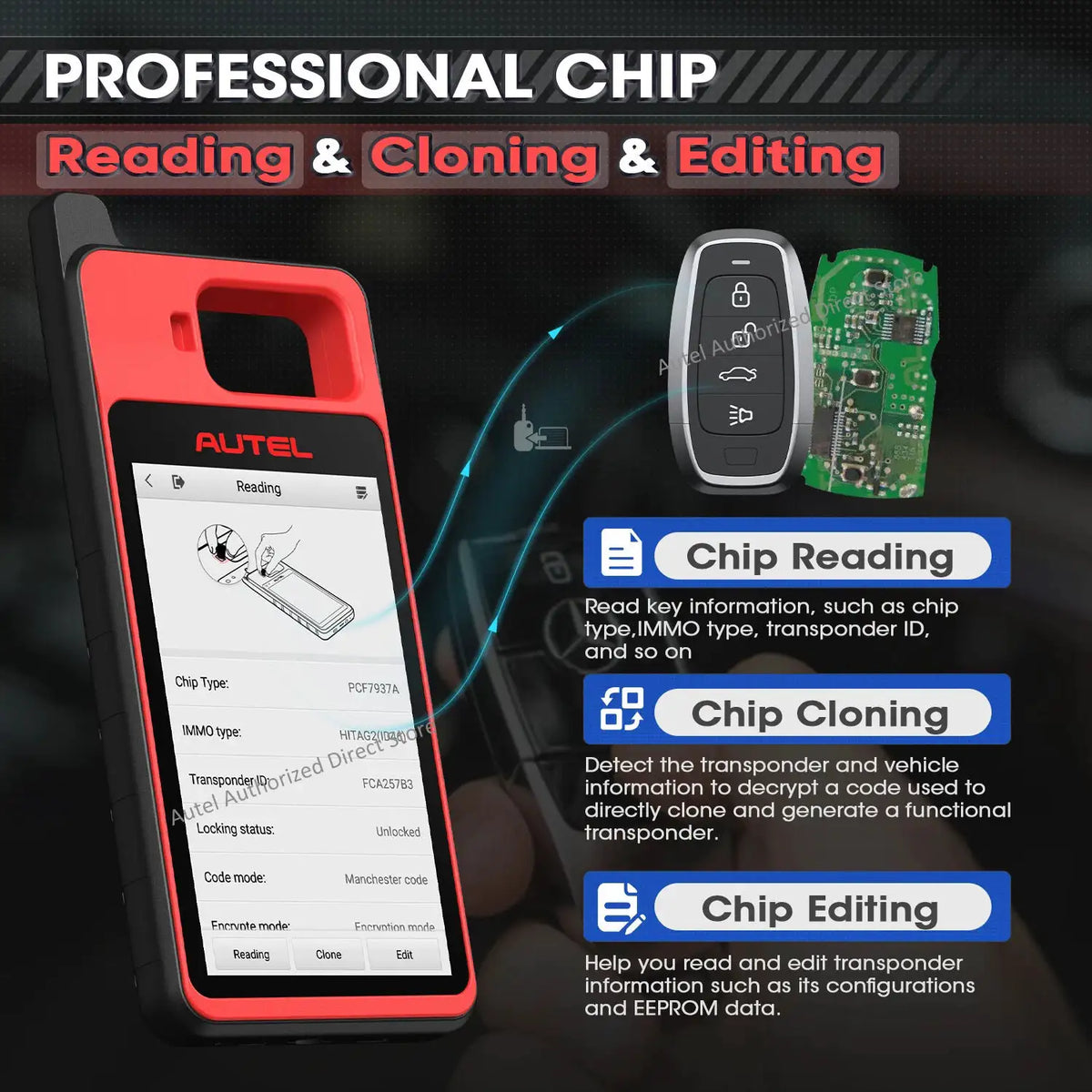 Autel MaxiIM KM100 KM100X Key Fob Programming Tools Auto Key Programmer 60s Key Generation OBD IMMO Key Learning Key Free Update