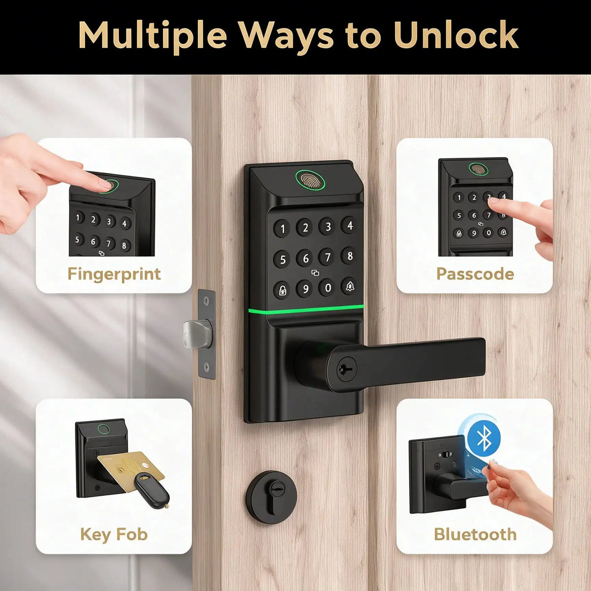 Smart Door Lock Fingerprint Keyless Entry — product view 3