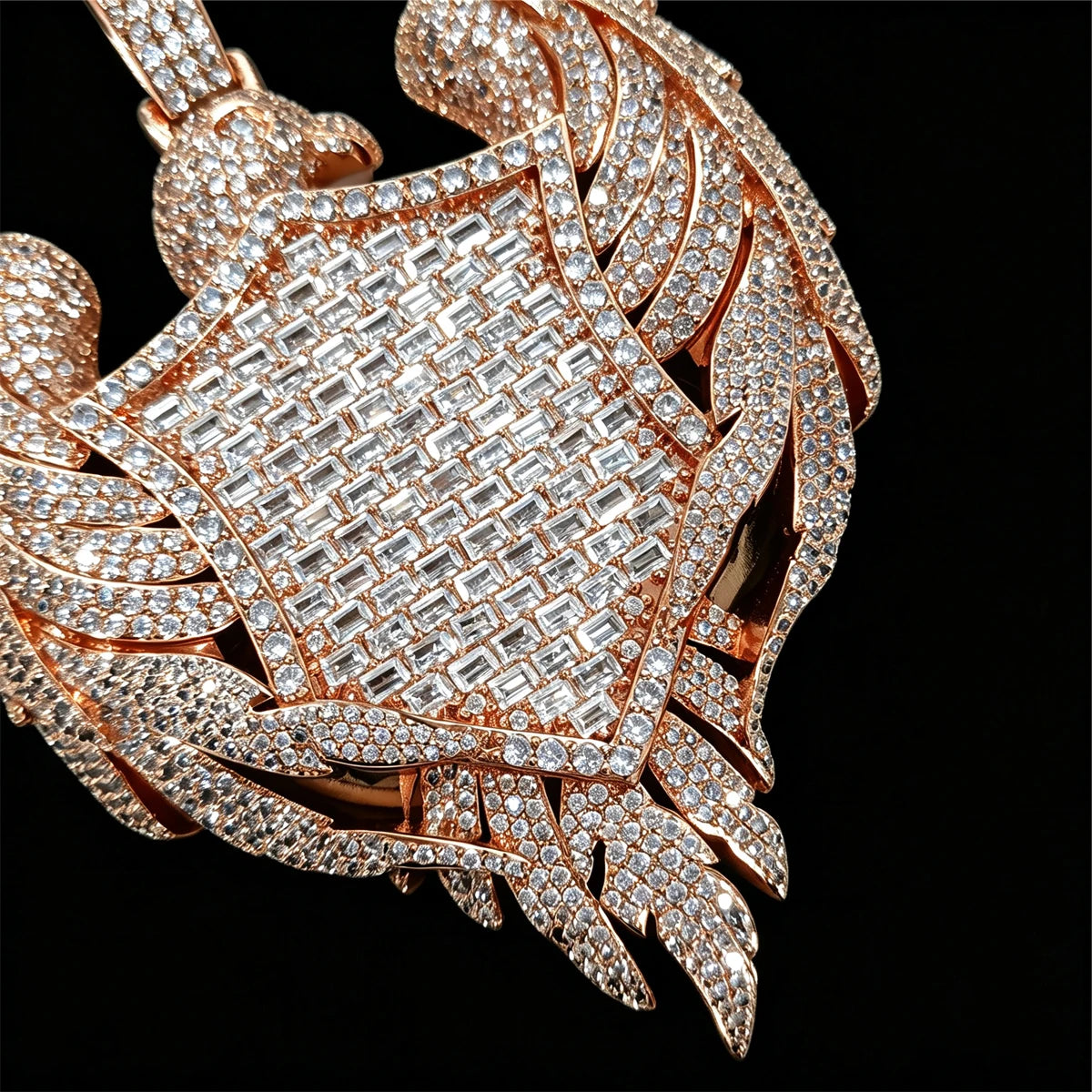 Iced Out Eagle Shield Heart