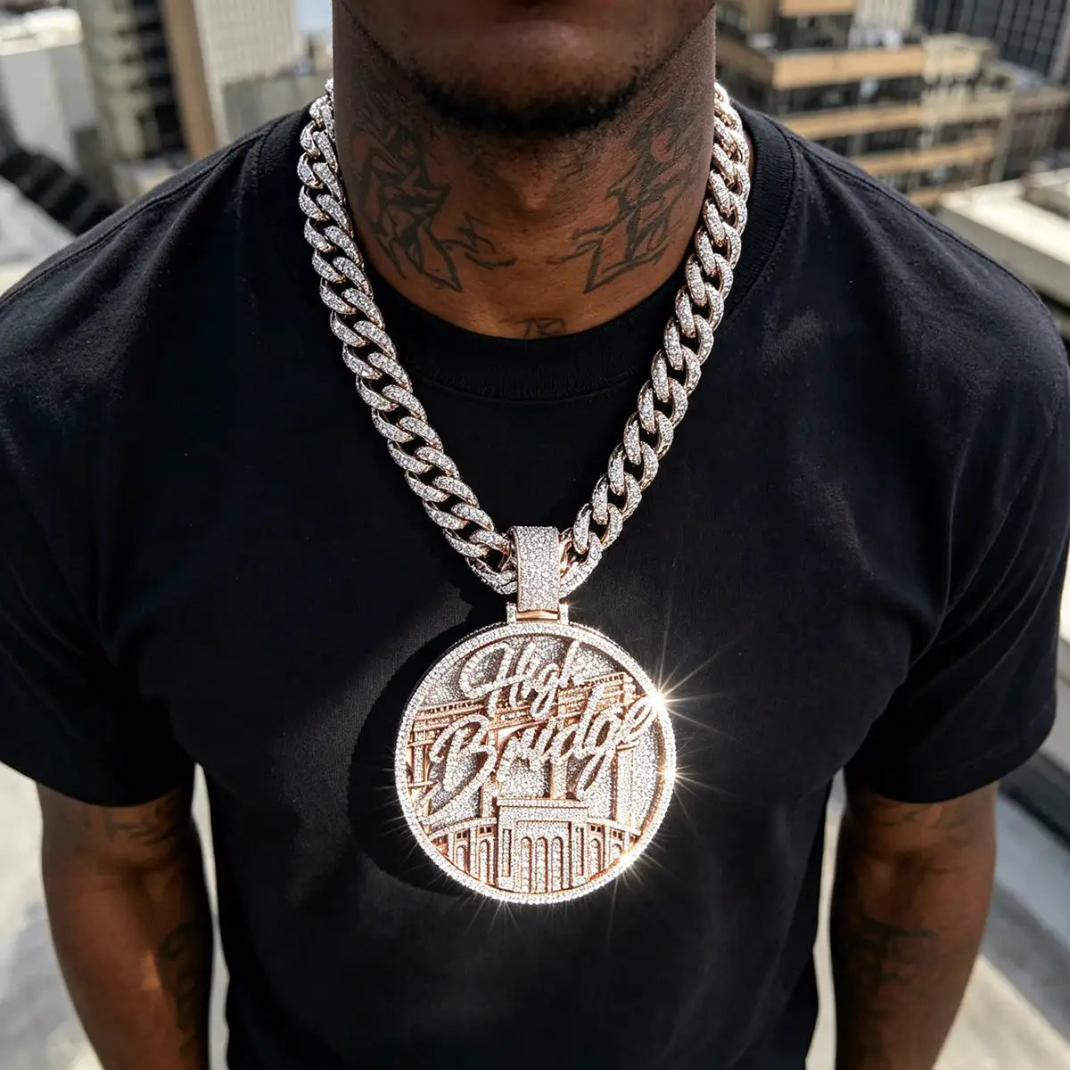 Gold Plated Hip Hop Charm Gold Plated Iced Out High — product view 4