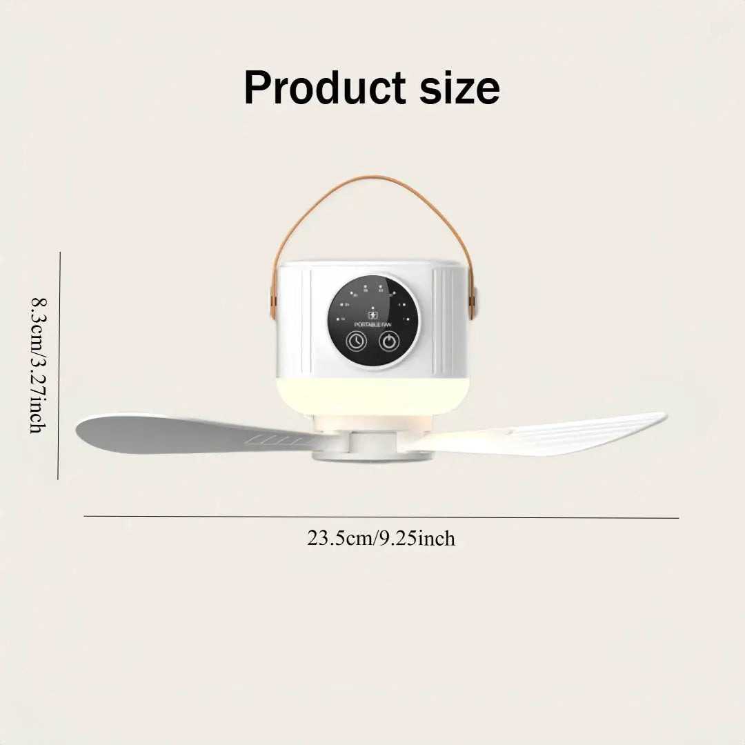 2026 New Portable Rechargeable Ceiling Fan Wireless USB Hanging Fan for Student Dorm Bed Outdoor Camping