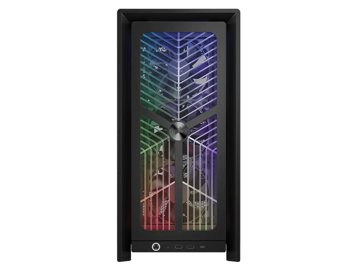 CORSAIR 4000X RS Mid-Tower PC Case, Black - Illuminated front panel RGB - 4x RS120 fans included - Supports dual 360mm radiators - ASUS BTF, MSI Project Zero - 