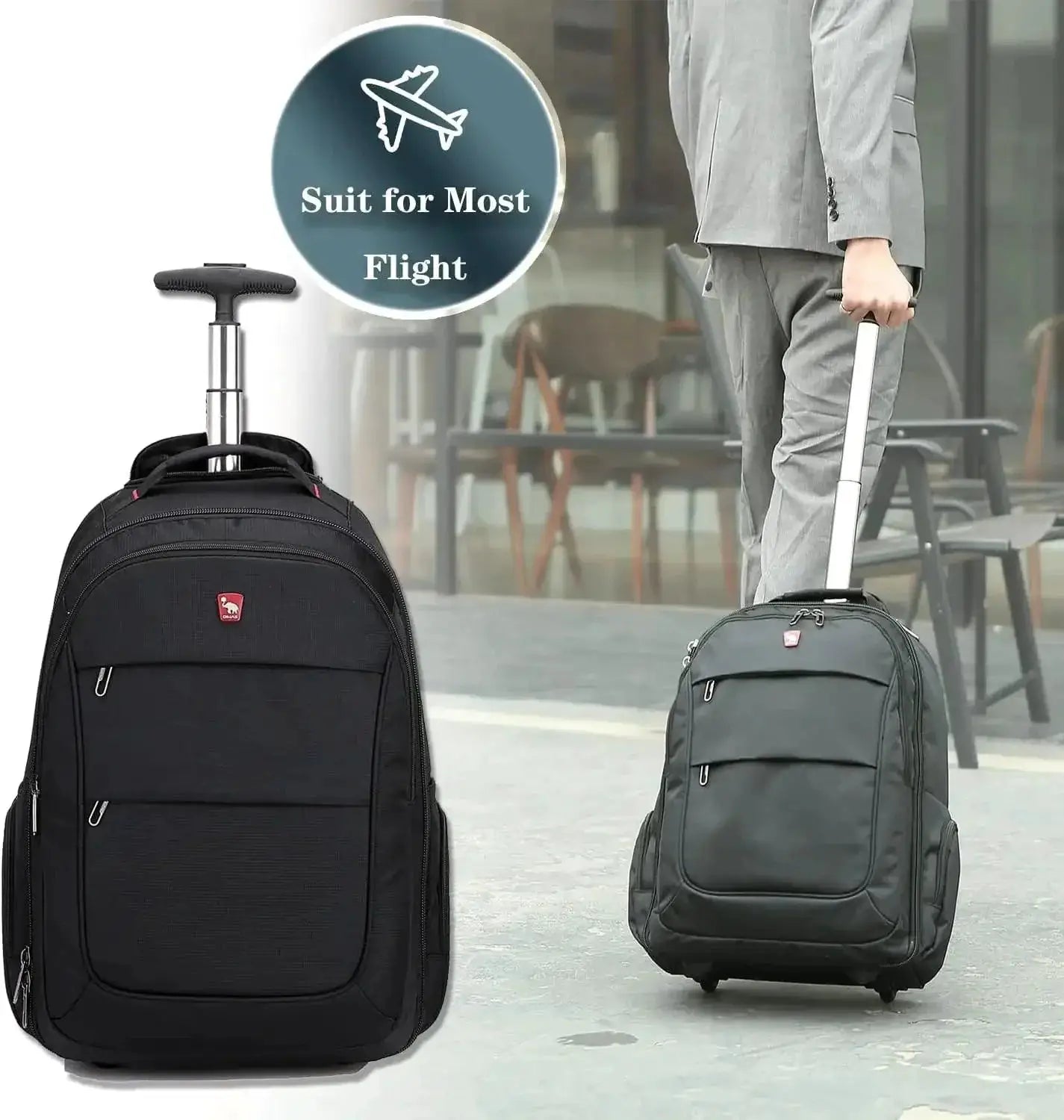 OIWAS Rolling Backpack Trolley Bag Travel Gym Gear
