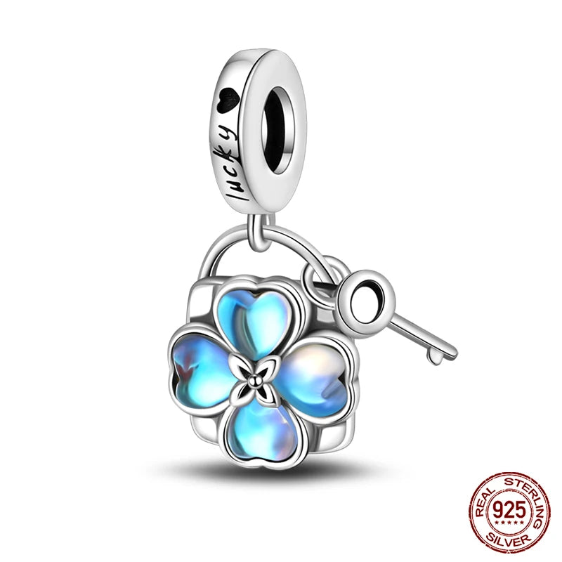 Sterling Silver Winter Snowflake Four Leaf