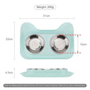 Cute Cat Double Bowl Set: Stylish Non-Slip Feeder