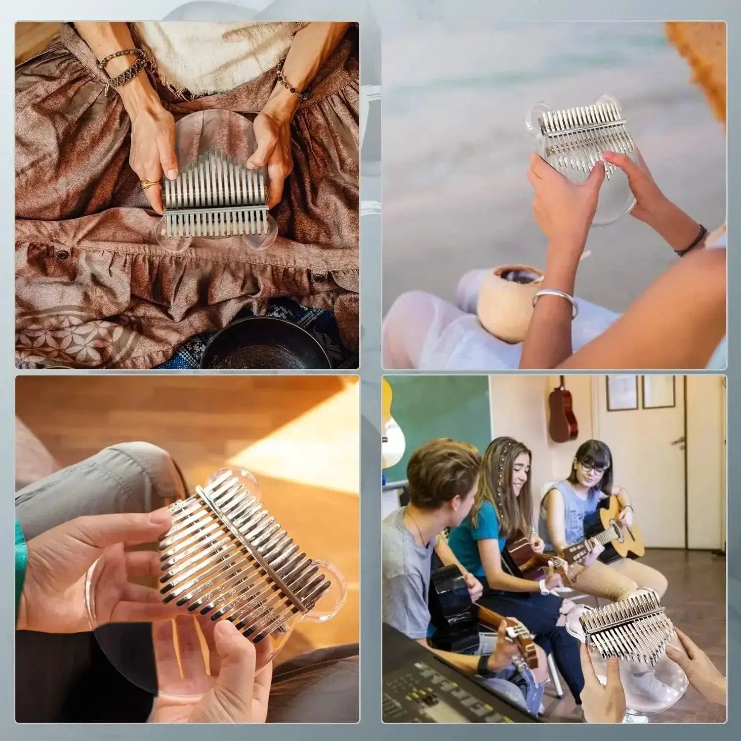 17 Key Acrylic Kalimba Piano Gift for Kids Beginner Friendly