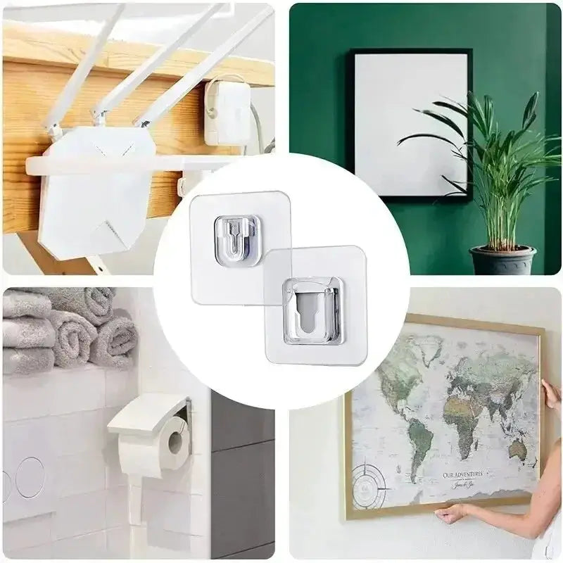 Multi Purpose Transparent Hooks Double Sided Adhesive