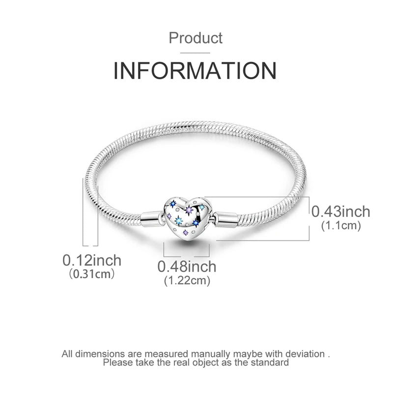 Bracelet Sterling Silver Snowflake Heart
