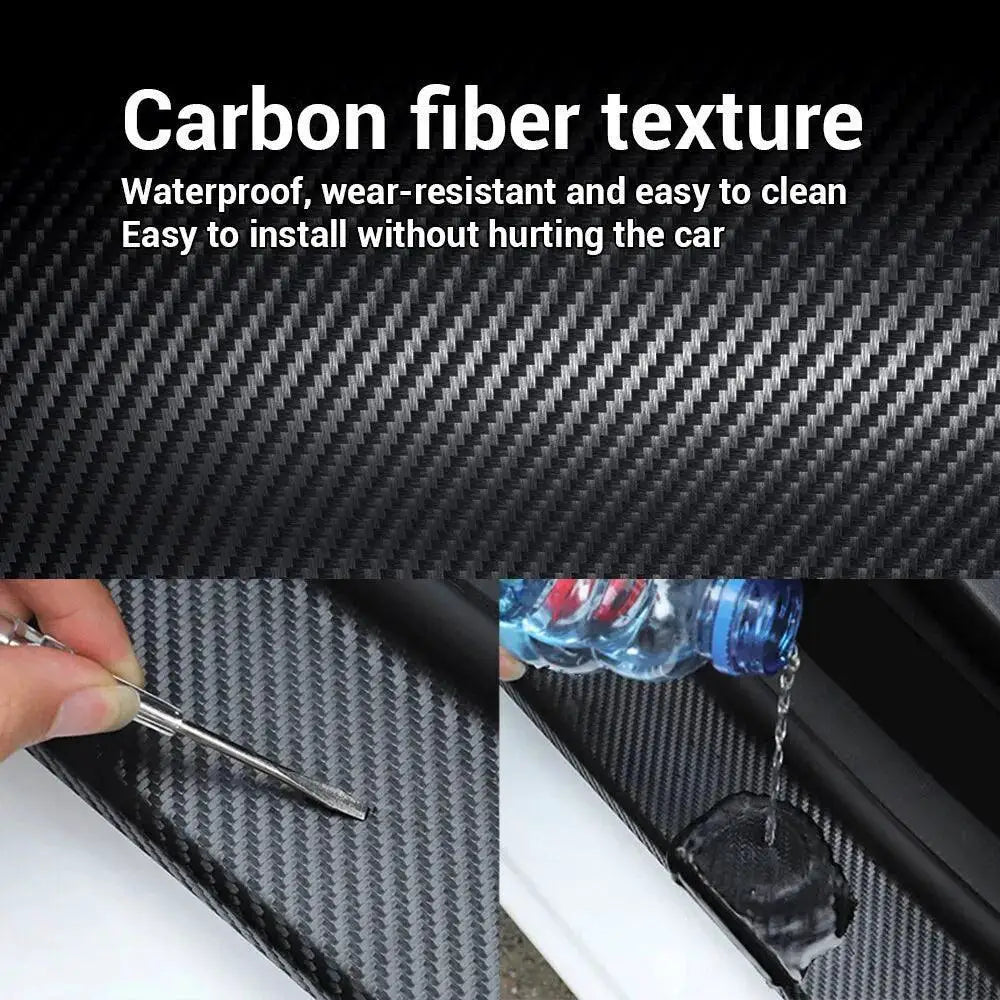 Car Door Sill Protector Carbon Fiber Protection Strip Matte