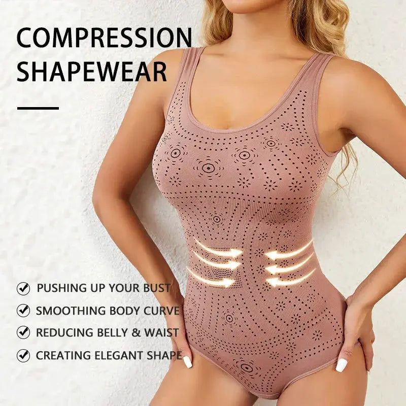Flarixa Plus Size Seamless Open Crotch Bodysuit For Women