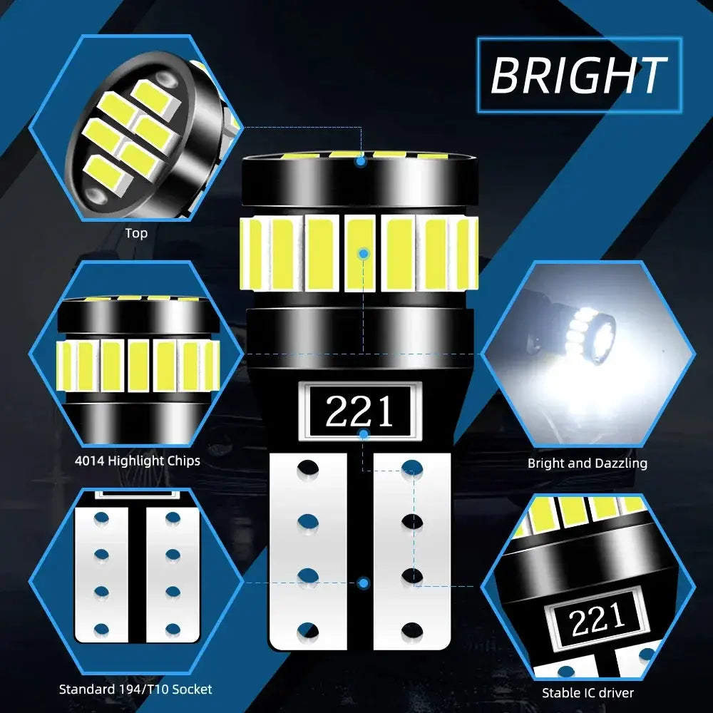 2X W5W T10 21SMD LED Car Interior Light Bulbs Canbus