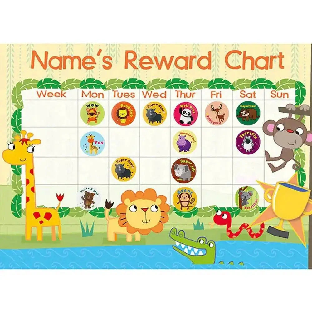 Teacher Reward Stickers For Kids Colorful Animal Designs