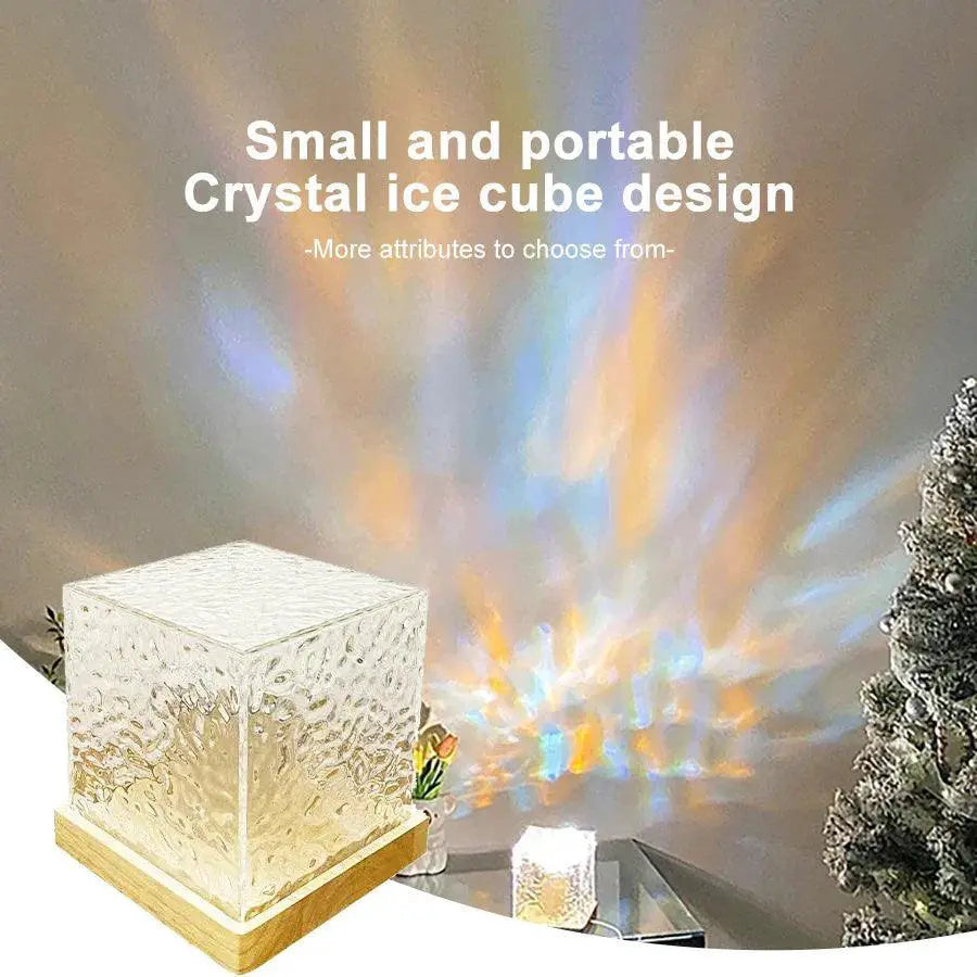 Water Ripple Projector Night Light Colorful Crystal Lamp