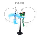 Interactive Feather Cat Wand Toy with Suction Cup Base